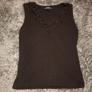 A dark brown tank top